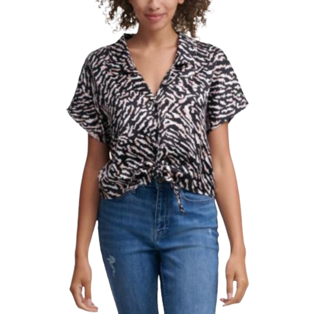 Calvin Klein Jeans Tie-Front Dolman Sleeve Top